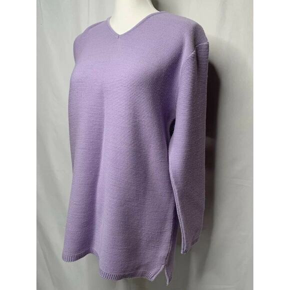 Attention knit Purple sweater Textured Long Sleeve Sz 42 vintage - Picture 9 of 9